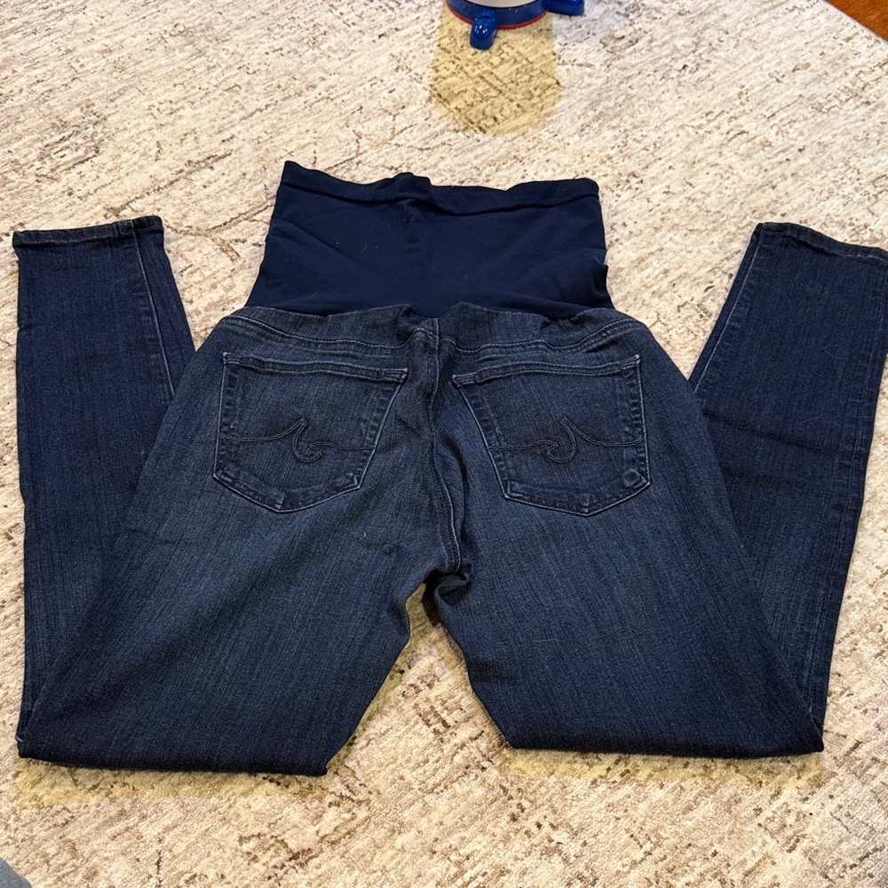 AG Adriano Goldschmied Dark Blue Women's Maternity Jeans 27